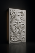 Pearl — Carved Wall Relief Panel in a dark luxury setting