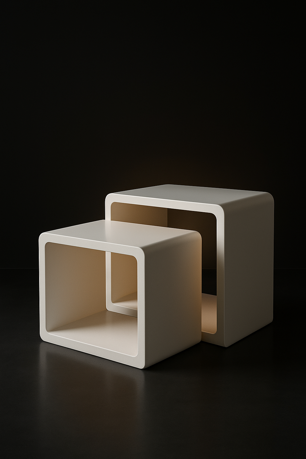 Pearl — Nest Of Side Tables in a dark luxury setting