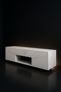 Petal — Console-Media Unit in a dark luxury setting