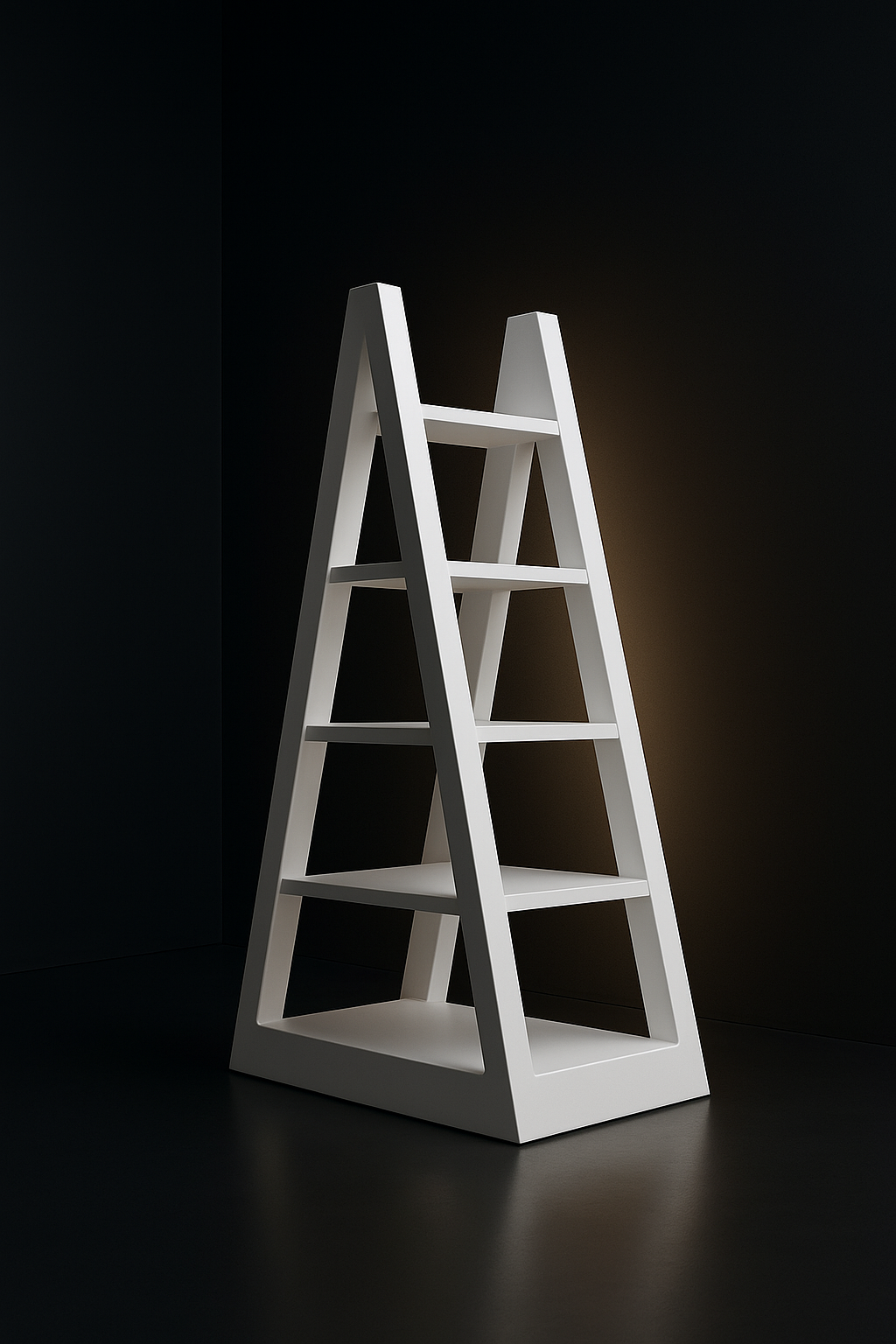 Plinth — Ladder Bookshelf in a dark luxury setting
