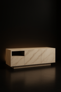 Quartz — Console-Media Unit in a dark luxury setting