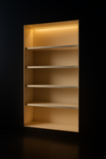 Quartz — Niche Shelf Set in a dark luxury setting
