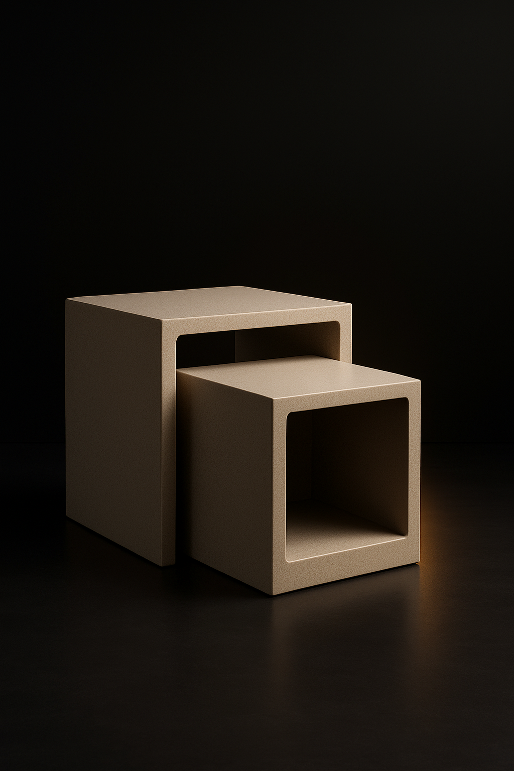 Ridge — Nest Of Side Tables in a dark luxury setting