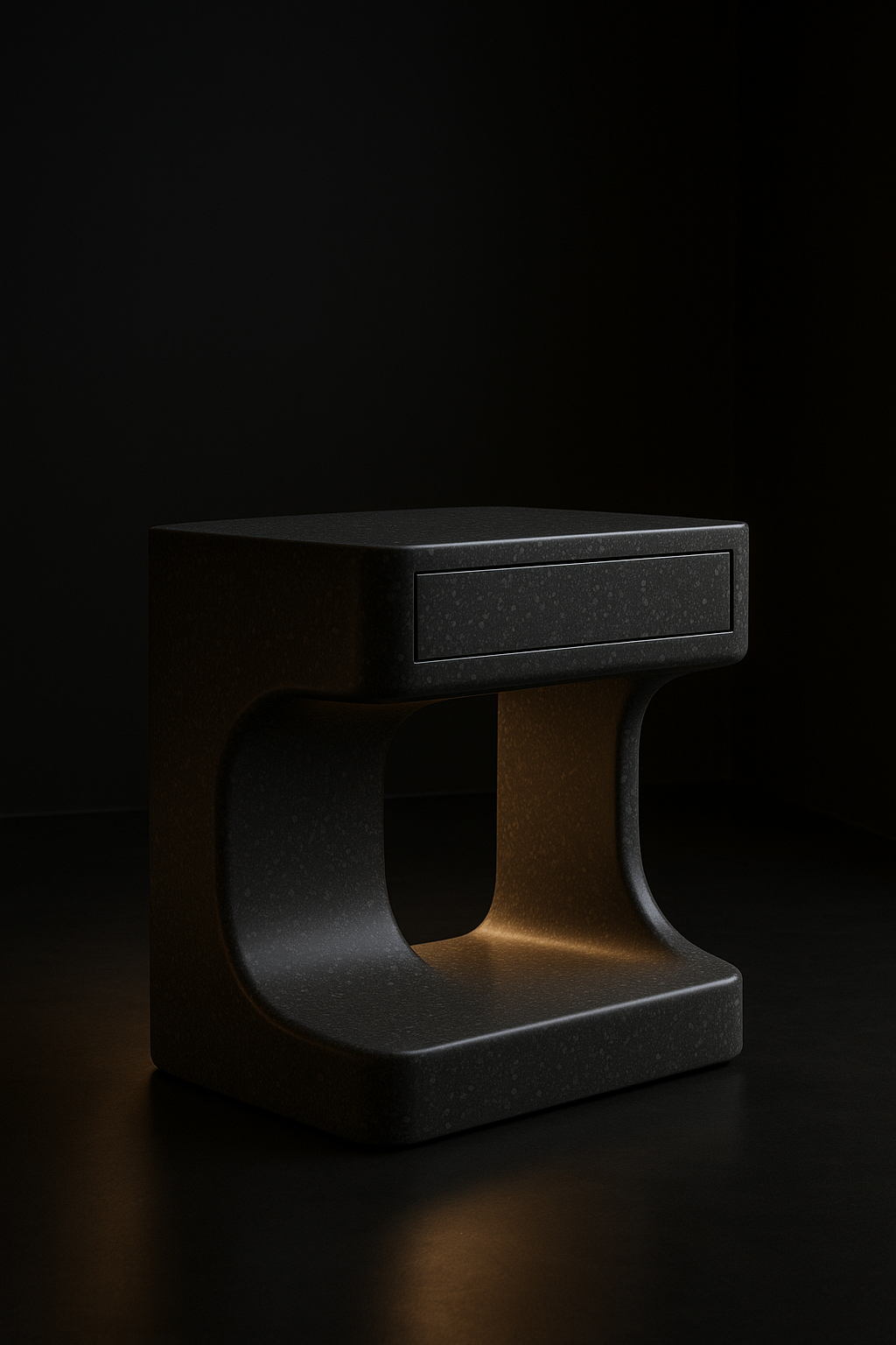 Sable — Sculptural Side Table in a dark luxury setting