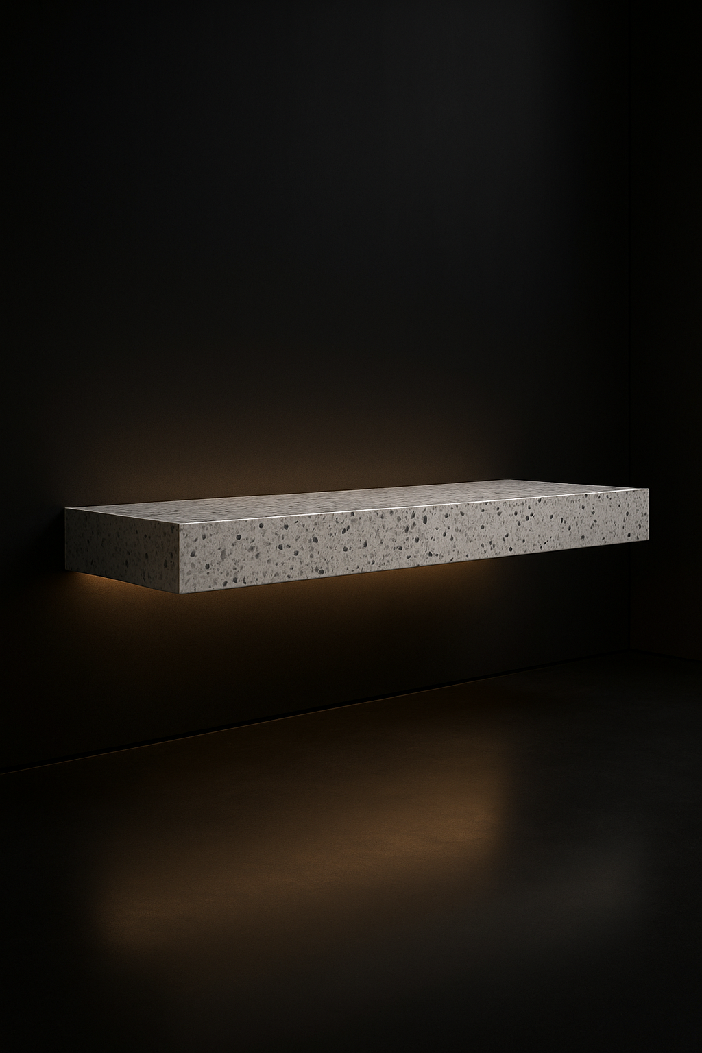 Sable — Floating Bookshelf in a dark luxury setting