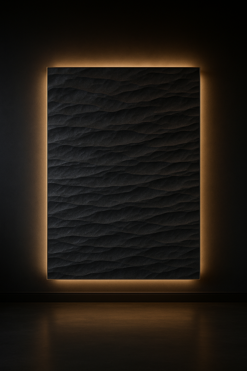Serra — Textured Accent Wall Panel in a dark luxury setting