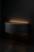Serra — Demilune Console in a dark luxury setting