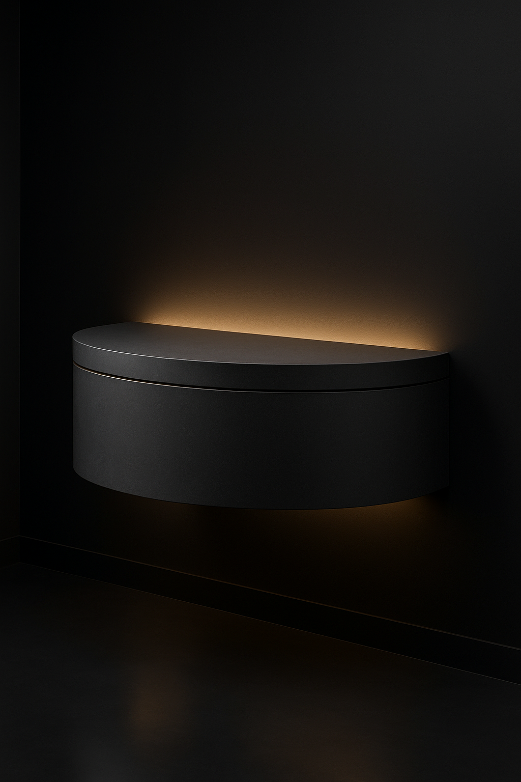 Serra — Demilune Console in a dark luxury setting