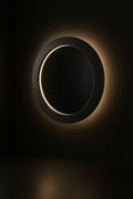 Serra — Illuminated Wall Mirror in a dark luxury setting