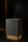 Slate — Freestanding Vanity in a dark luxury setting