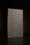 Solace — 3D CNC-Carved Wall Panel in a dark luxury setting