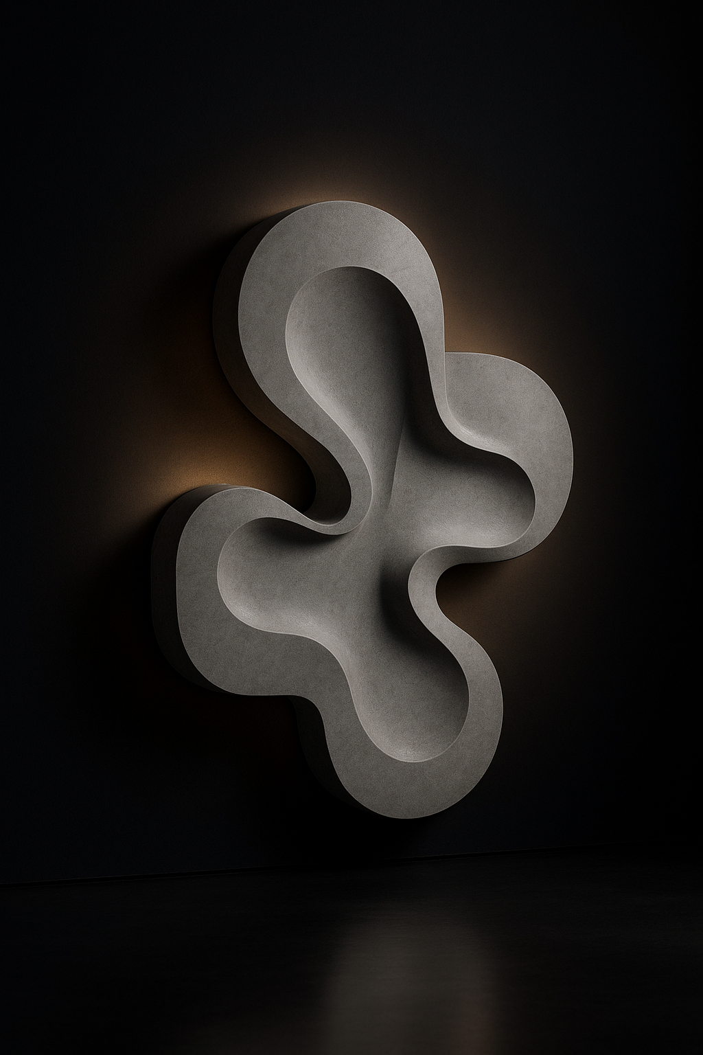 Solace — Abstract Wall Sculpture in a dark luxury setting