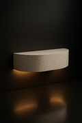 Strata — Demilune Console in a dark luxury setting