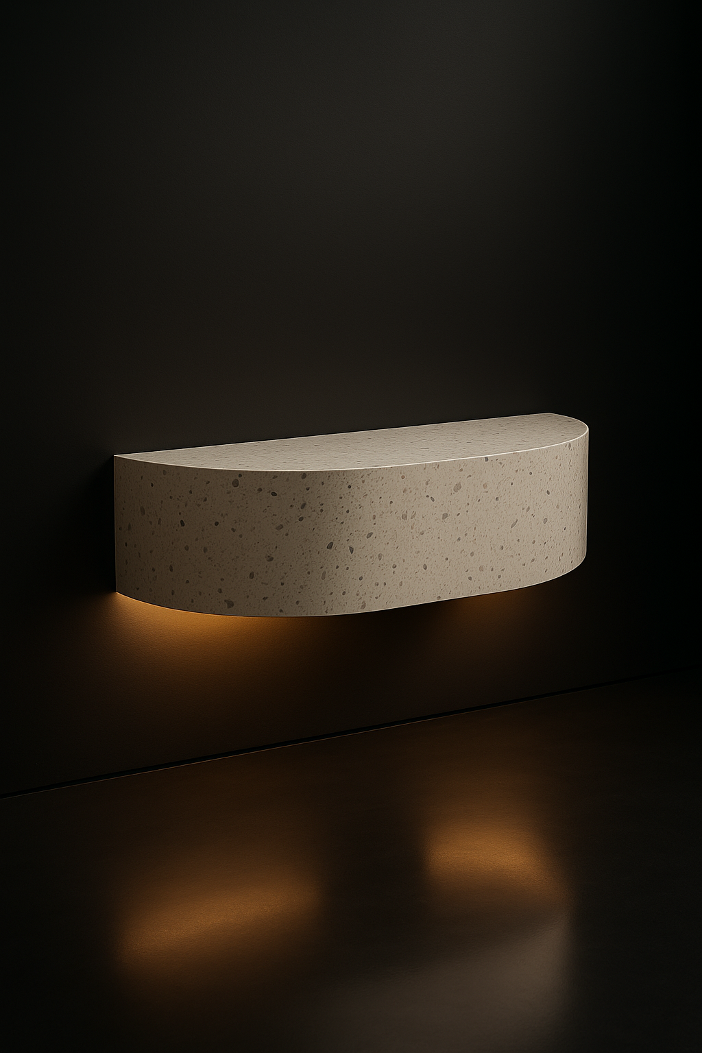 Strata — Demilune Console in a dark luxury setting