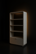 Strata — Freestanding Bookcase in a dark luxury setting