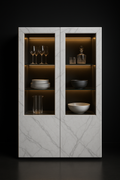 Tundra — Dining Display Cabinet in a dark luxury setting