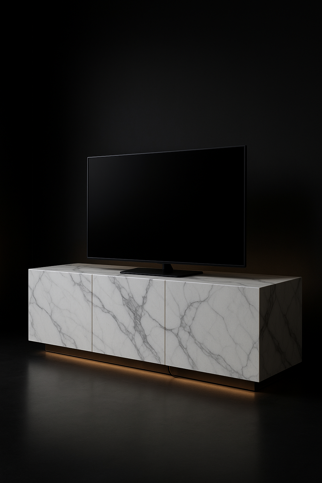 Veneer — TV Media Unit in a dark luxury setting