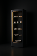 Verve — Floor-Standing Crockery Cabinet in a dark luxury setting