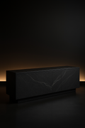 Verve — Console-Media Unit in a dark luxury setting
