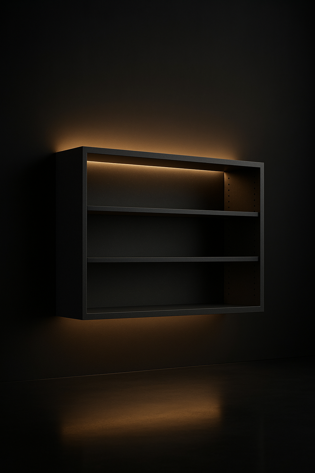 Verve — Floating Wall Shelf in a dark luxury setting